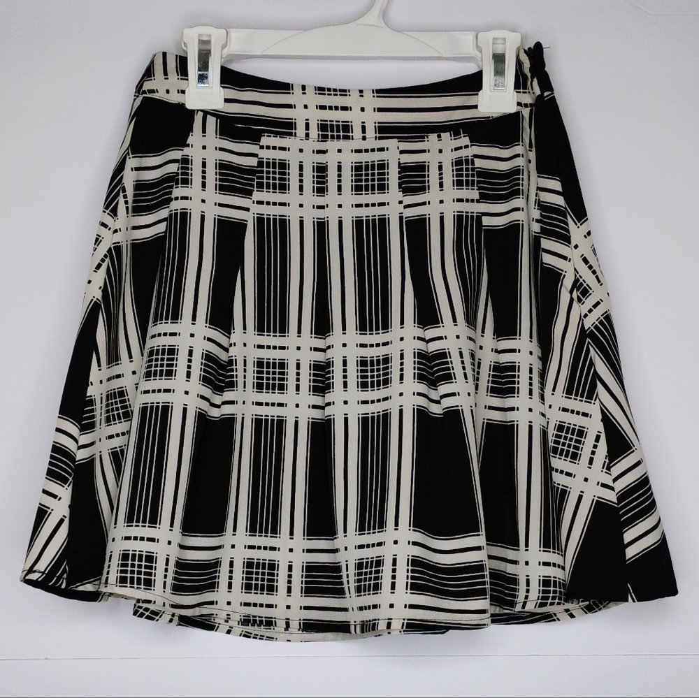 Black & White Plaid Skater Skirt